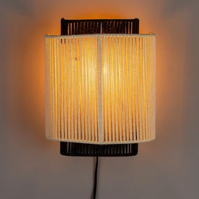Dutchbone Elon Retro Wandlamp Zwart Wit