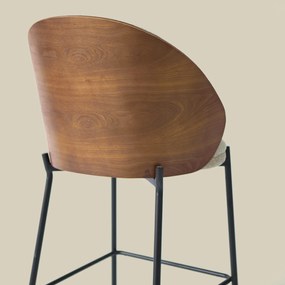Hoge Barkruk Met Houten Rugleuning