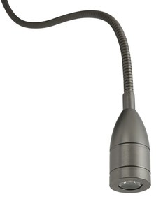 Moderne wandlamp gunmetal met zwarte kap en leesarm incl. LED - Bergamo
