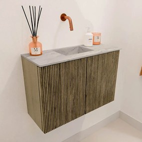Mondiaz Joya DLux 60cm toiletmeubel dusk met wastafel faye midden zonder kraangat glace