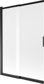 Mexen Fox badwand 2-delige schuif 120 x 150 cm, matglas, zwart - 891-120-002-70-30