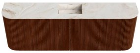 Mondiaz Joya DLux 125cm toiletmeubel ronding links/rechts ruby met wastafel faye midden zonder kraangat frappe