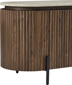 TV Meubel Walnoot Met Marmer - 200x40x55cm.
