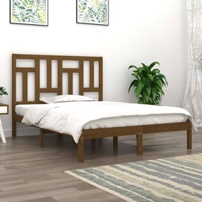 vidaXL Bedframe massief grenenhout honingbruin 140x190 cm