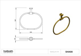 Hotbath &More handdoekring voor planchet zwart PVD