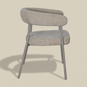 Beige Eetkamerstoel Met Ronde Rug
