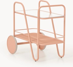Metalen barcart Giovanni met glazen blad