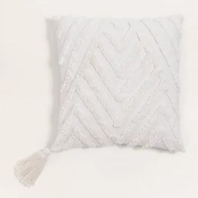 Vierkant katoenen kussen (45x45 cm) Nidia Wit - Sklum