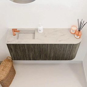 Mondiaz Joya DLux 90cm toiletmeubel ronding rechts shadow met wastafel faye links 1 kraangat opalo