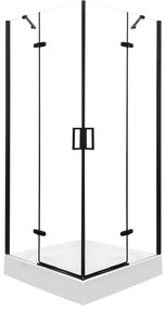Kerra Flow vierkante douchecabine 80x80cm zwart