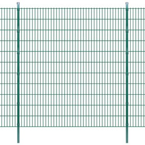 vidaXL Dubbelstaafmatten en palen 2008x2230 mm 2 m groen