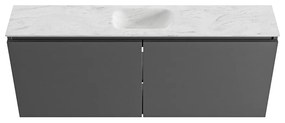 Mondiaz Ture DLux toiletmeubel 120cm dark grey met wastafel opalo midden zonder kraangat