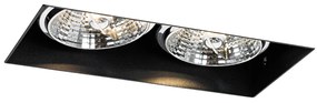 Set van 6 inbouwspots zwart GU10 70mm 2-lichts trimless - Oneon