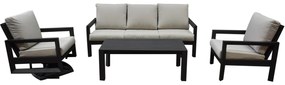 Vallena stoel bank loungeset 4-delig aluminium antraciet