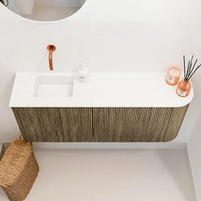 Mondiaz Joya 100cm toiletmeubel ronding rechts dusk met wastafel faye links zonder kraangat talc