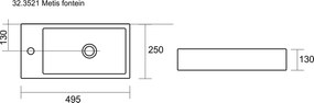 Mueller Favo rechthoekig fontein 50x25x13 wit L/R