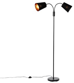 Smart vloerlamp met dimmer zwart incl. 2 Wifi P45 - Carmen Modern E14 Binnenverlichting Lamp