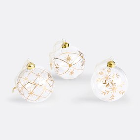 Set van 12 kerstballen in glas, Caspar