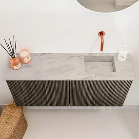 Mondiaz Joya DLux 90cm toiletmeubel shadow met wastafel faye rechts zonder kraangat glace