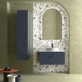 Muebles Raya onderkast ribbelfront 80cm met 1 softclose lade marine blauw