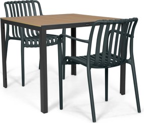 Tuinset 2 personen 909 cm Kunststof Grijs Domani Furniture Alba/Creta