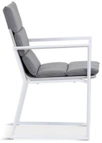 Tuinset Ronde Tuintafel 120 cm Aluminium/textileen Wit 4 personen Lifestyle Garden Furniture Treviso/Wellington