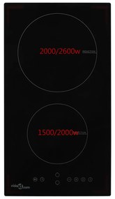 vidaXL Inductiekookplaat met 2 kookzones aanraakbediening 3500 W glas