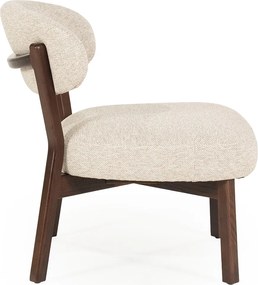 Eleonora Mikky Design Fauteuil Walnoot En Taupe Stof