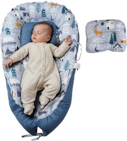 VEVOR Baby Nest, Knuffelnest, 100% Zacht Katoen, Babynest voor Pasgeborenen met Hoofdsteun en 2 Dubbelzijdige Hoezen, Reisbedje met Draagtas voor Thuis &amp; Reizen, 900x500x140mm