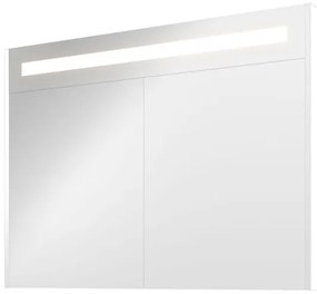 Proline Spiegelkast Premium met geintegreerde LED verlichting, 2 deuren 100x14x74cm Mat wit 1809455