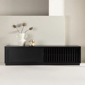 TV Meubel Met Schuifdeur Zwart - 180x40x45cm.