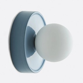 Wand- of plafondlamp, rond, keramiek en opaline glas, diameter 16,8 cm, HOLI