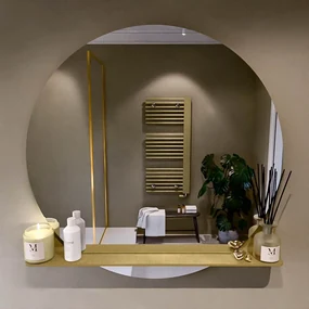 Mondiaz Spot spiegel rond Ø100cm met planchet plata