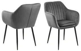 Eetkamerstoel Met Arm Grijs Velvet