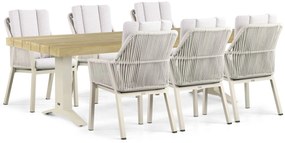 Tuinset 6 personen 260 cm Aluminium/rope Taupe Lifestyle Garden Furniture Verona/Superior