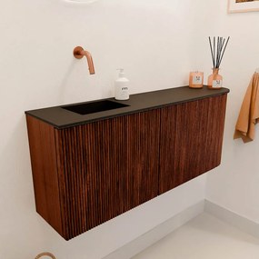 Mondiaz Joya 100cm toiletmeubel ronding rechts ruby met wastafel faye links zonder kraangat urban