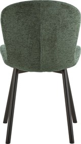 FIORA Groen (stof Apia 352)/zwart frame - MODERNE GESTOFFEERDE STOEL VOOR WOONKAMER/EETKAMER LOFT