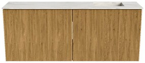 Mondiaz Joya DLux 100cm toiletmeubel oak met wastafel faye rechts zonder kraangat ostra