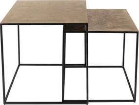 Dutchbone Saffra Vierkante Messing Nesttafels