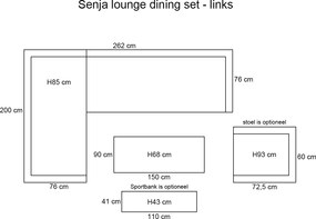 Garden Impressions Senja lounge dining set 3-delig links - desert sand