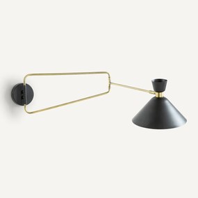 Scharnierende wandlamp in verouderde messing, Zoticus