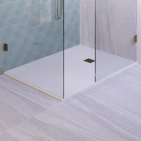 BRAUER Relievo Crag Douchebak 160x100cm antislip antibacterieel mineraalmarmer mat wit DB-RC100X160W