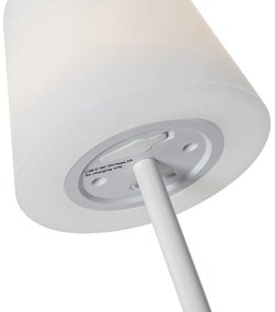 Buitenlamp Tafellamp wit oplaadbaar incl. LED en dimmer IP54 - Jude Modern IP54 Buitenverlichting rond Lamp