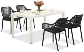 King/Aria wit en antraciet tuinmeubelset voor 4 personen Bica