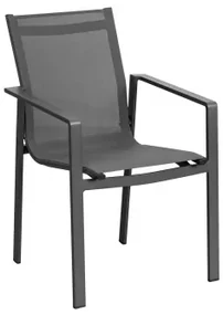 Pak 2 Aluminium Tuinstoelen Eika Grijs – Grafiet - Sklum