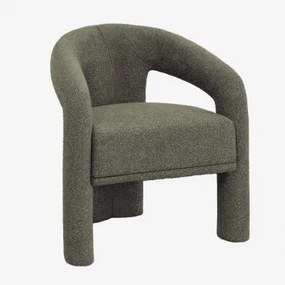 Set Van 2 Gestoffeerde Eetkamerstoelen Met Armleuningen Greca Bouclé Saliegroen - Sklum