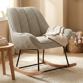 Schommelstoel Stof Grijsbruin