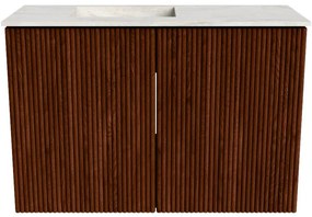 Mondiaz Joya DLux 60cm toiletmeubel ruby met wastafel faye links zonder kraangat ostra
