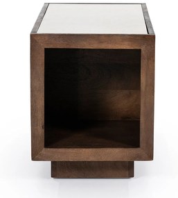 Eleonora Hazel Bijzettafel Donker Hout En Marmer - 35 X 79cm.