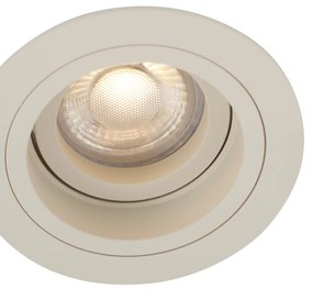 Set van 6 Moderne inbouwspot beige GU10 50mm draai- en kantelbaar - Chuck GU10 Binnenverlichting Lamp